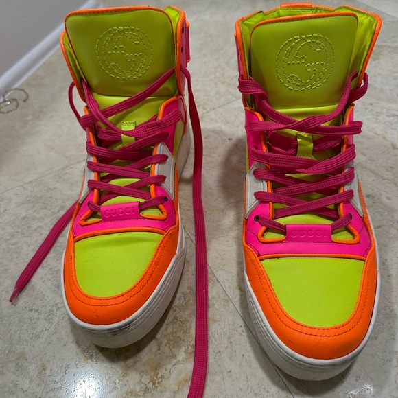 New - Gucci Woman’s Signature High Top \'Fluo Matt\' 
Size 39